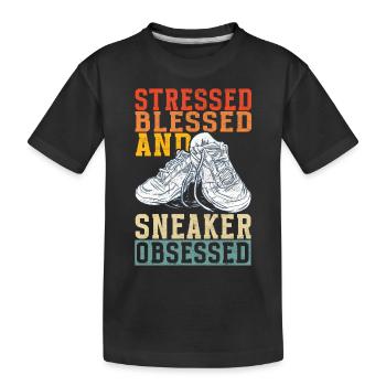 Sneakerhead Sneaker Collector - Kids' Premium Organic T-Shirt - black - Front
