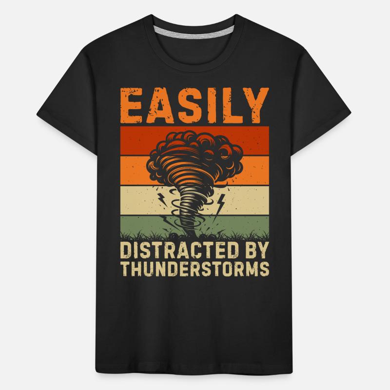 Easily distracted by thunderstorms Kids' Premium Organic T-Shirt