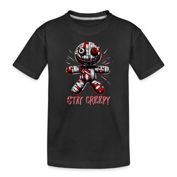 Stay Creep Niedliche Voodoopuppe - Kinder Premium Bio T-Shirt - Schwarz - Vorne