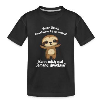 I function best under pressure - Kids' Premium Organic T-Shirt - black - Front