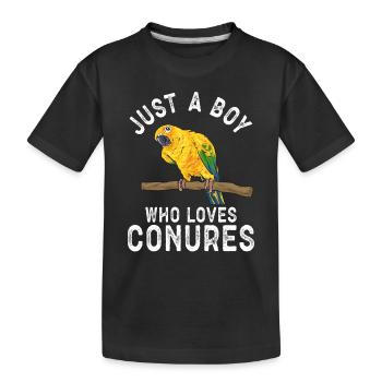 Perruche Perroquet Perruche Oiseau - T-shirt bio Premium Enfant - noir - Devant
