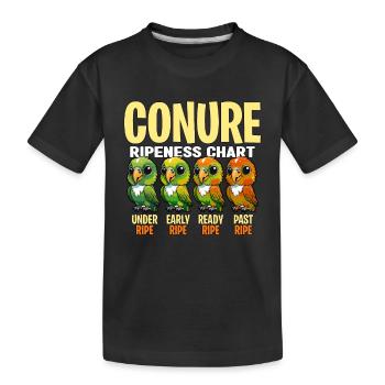 Conure Ripeness Chart Under Pet Bird Conure Lover - Kids' Premium Organic T-Shirt - black - Front