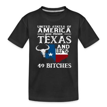 Texas Herkunft - Kinder Premium Bio T-Shirt - Schwarz - Vorne
