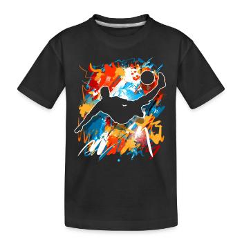 Joueurs de football - T-shirt bio Premium Enfant - noir - Devant