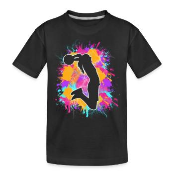 basketball women's basketball player basketball - Kids' Premium Organic T-Shirt - black - Front