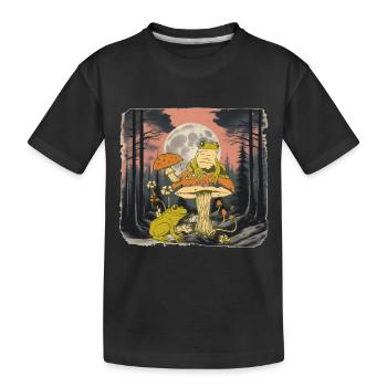Waldtiere Waldbewohner Frosch Kröte Frösche - Kinder Premium Bio T-Shirt - Schwarz - Vorne