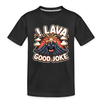 Drôle de volcan lave géologie roche chasse géologue - T-shirt bio Premium Enfant - noir - Devant