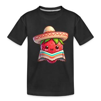 Mexikanische Erdbeere - Kinder Premium Bio T-Shirt - Schwarz - Vorne