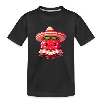 Mexikanische Erdbeere - Kinder Premium Bio T-Shirt - Schwarz - Vorne
