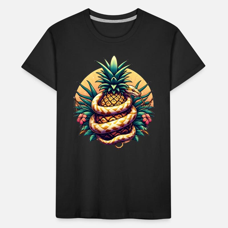 Python around pineapple Kids' Premium Organic T-Shirt