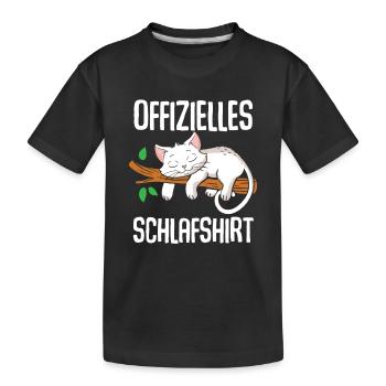 Offizielles Schlafshirt Katze - Kinder Premium Bio T-Shirt - Schwarz - Vorne