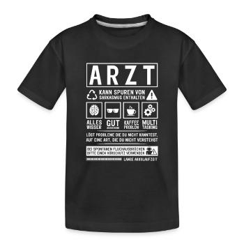 May contain traces of sarcasm - Kids' Premium Organic T-Shirt - black - Front