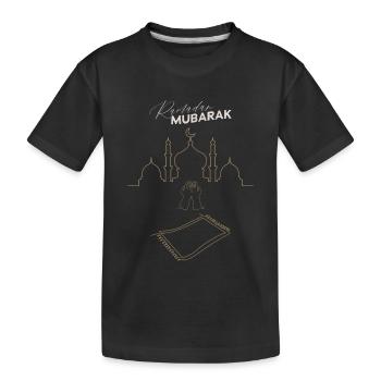 Ramadan Mubarak Pray Hands Carpet - Kinder Premium Bio T-Shirt - Schwarz - Vorne