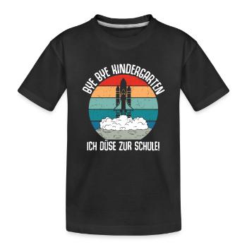 Bye Bye Kindergarten I'm Jetting To School - Kids' Premium Organic T-Shirt - black - Front