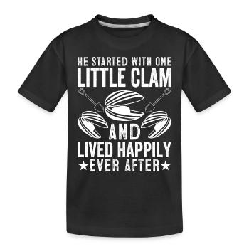 Entdecken Sie Die Freude Am Muschelgraben Mit - Kinder Premium Bio T-Shirt - Schwarz - Vorne