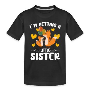 Cute Fox I´m Getting A Little Sister Girls - Kinder Premium Bio T-Shirt - Schwarz - Vorne