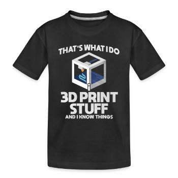 3D Printing - Kids' Premium Organic T-Shirt - black - Front