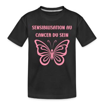 Sensibilisation cancer du sein - T-shirt bio Premium Enfant - noir - Devant