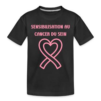 Sensibilisation cancer du sein - T-shirt bio Premium Enfant - noir - Devant