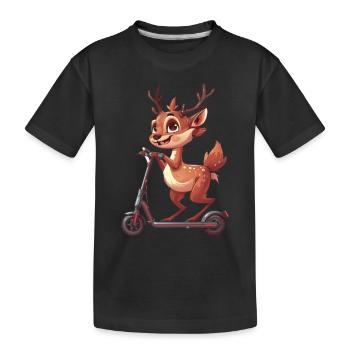 Deer Roller - Kids' Premium Organic T-Shirt - black - Front