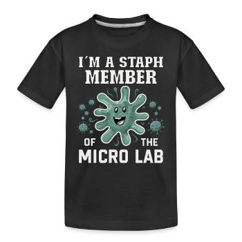 Microbiologiste Microbiologie Laboratoire Biologie des staphylocoques - T-shirt bio Premium Enfant - noir - Devant