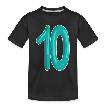 Ten 10 Number Number - Kids' Premium Organic T-Shirt - black - Front