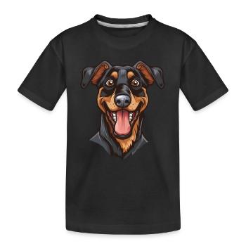 Beauceron Berger de Beauce Bas Rouge Cartoon - Kids' Premium Organic T-Shirt - black - Front