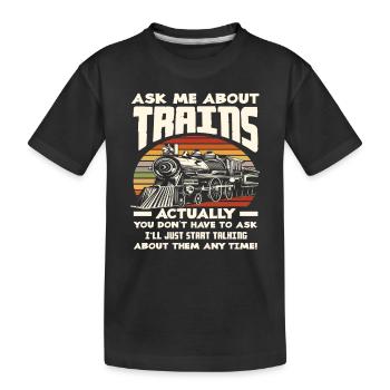 Train Trains Passion Train Driver - Kids' Premium Organic T-Shirt - black - Front