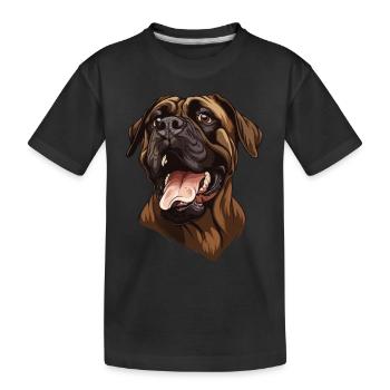 Broholmer | Danish Mastiff | Cartoon Artwork - Kinder Premium Bio T-Shirt - Schwarz - Vorne