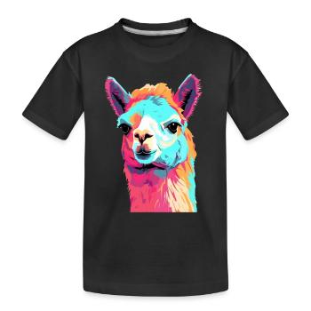 Alpaca in Pop Art - Kids' Premium Organic T-Shirt - black - Front