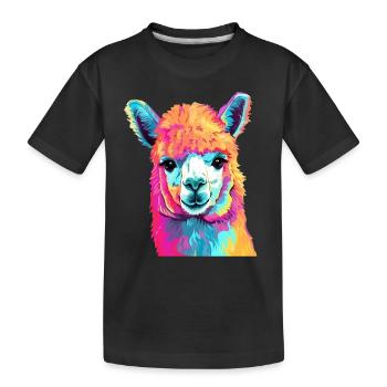 Alpaca in Pop Art - Kids' Premium Organic T-Shirt - black - Front