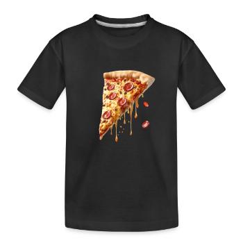 Delicious pizza salami for you - Kids' Premium Organic T-Shirt - black - Front