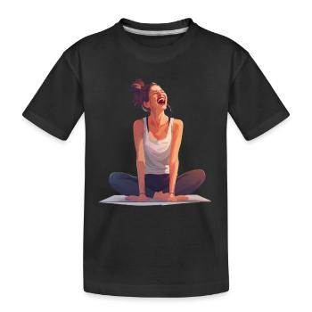 Yoga Blissful Joy and Relaxation - Kids' Premium Organic T-Shirt - black - Front