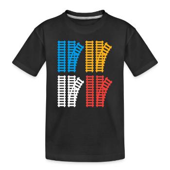 Switch Train Trains Hobby Train Spotter - Kids' Premium Organic T-Shirt - black - Front