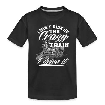 Funny Train Driver Train Trains Profession - Kids' Premium Organic T-Shirt - black - Front