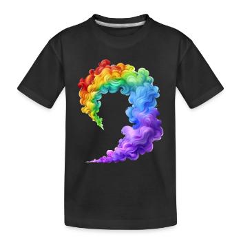 Colorful Smoke Profile In Vivid Colors - Kids' Premium Organic T-Shirt - black - Front