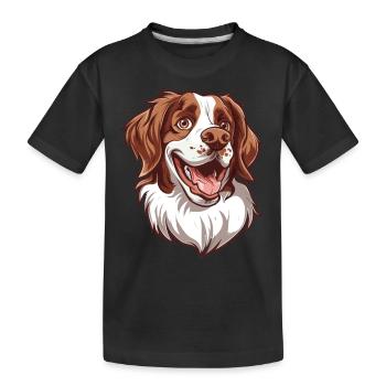 Epagneul Breton Épagneul breton | Caricature - T-shirt bio Premium Enfant - noir - Devant