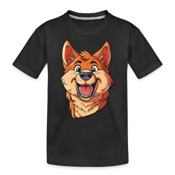 Spitz finlandais | Spitz finlandais | Illustration de dessin animé - T-shirt bio Premium Enfant - noir - Devant