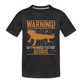 peut parler spontanément de Geckos Lézard - T-shirt bio Premium Enfant - noir - Devant