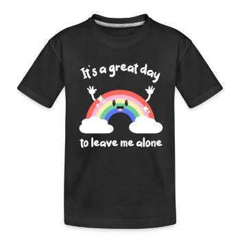 Kawaii arc-en-ciel Sarcasme Humour antisocial - T-shirt bio Premium Enfant - noir - Devant