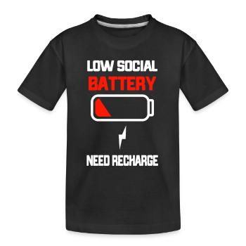 Batterie sociale vide Introverti - T-shirt bio Premium Enfant - noir - Devant
