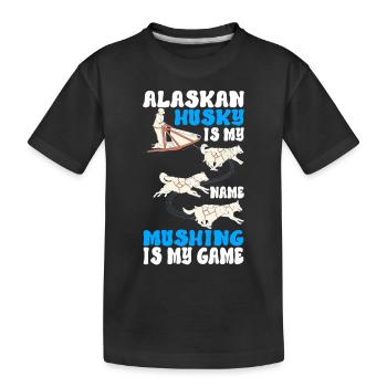 Sledding Sled dogs - Kids' Premium Organic T-Shirt - black - Front