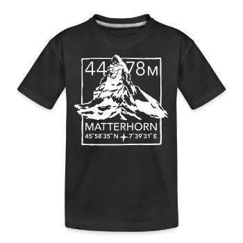Matterhorn Zermatt Andenken Wandern Wanderung - Kinder Premium Bio T-Shirt - Schwarz - Vorne