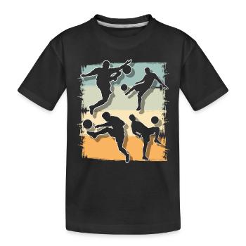Joueurs de football - T-shirt bio Premium Enfant - noir - Devant