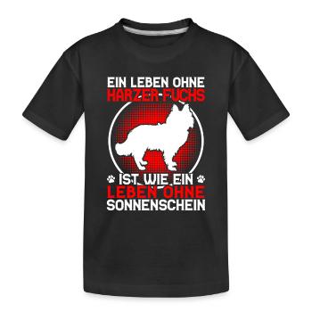 Life without Harzer Fuchs Herding Dog Herding Fox - Kids' Premium Organic T-Shirt - black - Front