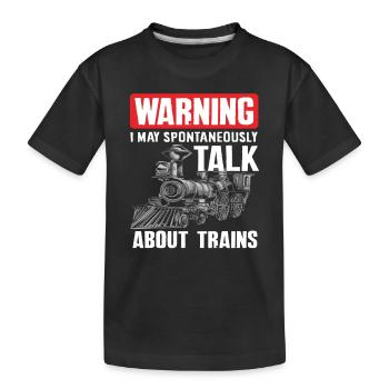 Train Trains Hobby Train Spotter Railway - Kids' Premium Organic T-Shirt - black - Front