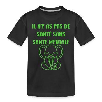 sensibilisation santé mentale - T-shirt bio Premium Enfant - noir - Devant