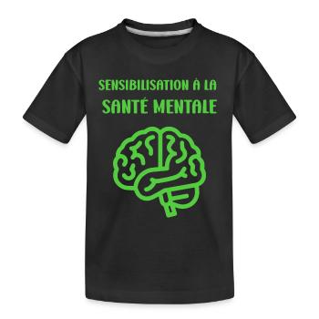 sensibilisation santé mentale - T-shirt bio Premium Enfant - noir - Devant