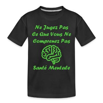 sensibilisation santé mentale - T-shirt bio Premium Enfant - noir - Devant