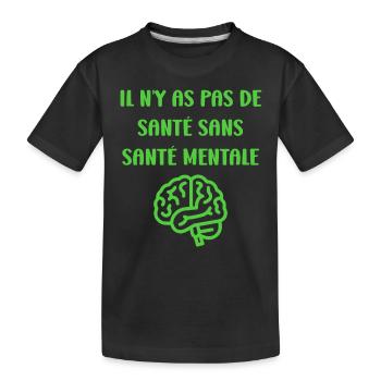 sensibilisation santé mentale - T-shirt bio Premium Enfant - noir - Devant